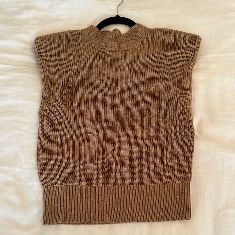 Babaton Tan Knit Hazlitt Sweater Vest